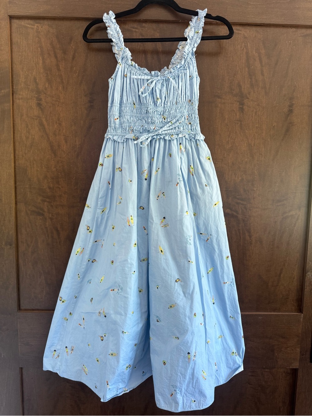 En Saison Light Blue Sundress with Yellow Accent Print